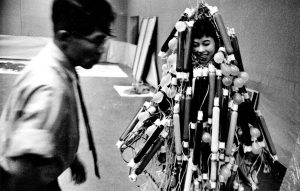Atsuko Tanaka in 1957, wearing her Electric Dress