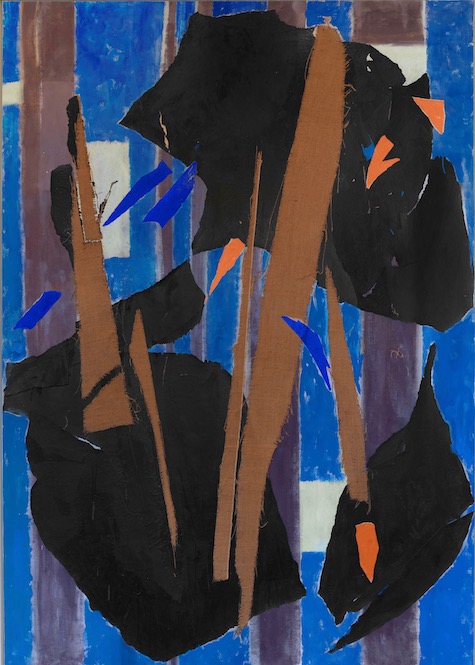 Lee Krasner, Blue Level, 1955. Lee Krasner: Living Colour is reviewed at Riot Material Magazine.