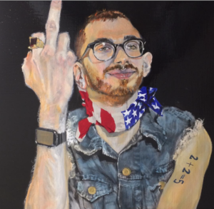 Austin Stiegemeier, "Run It Up the Flag Pole and See Who Salutes." An interview with Stiegemeier is at Riot Material, LA's premier art magazine.