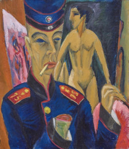 Ernst Ludwig Kirchner, Self-Portrait as a Soldier, 1915. A review of Kirchner's exhibition at Neue Museum, NYC, is at Riot Material, LA's premier art magazine.