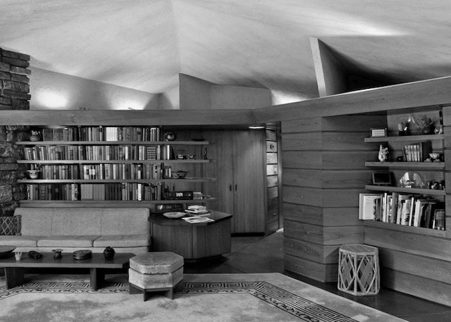 Frank Lloyd Wright's The Jacobs House in Madison, Wisconsin (1936), considered the first Usonian home