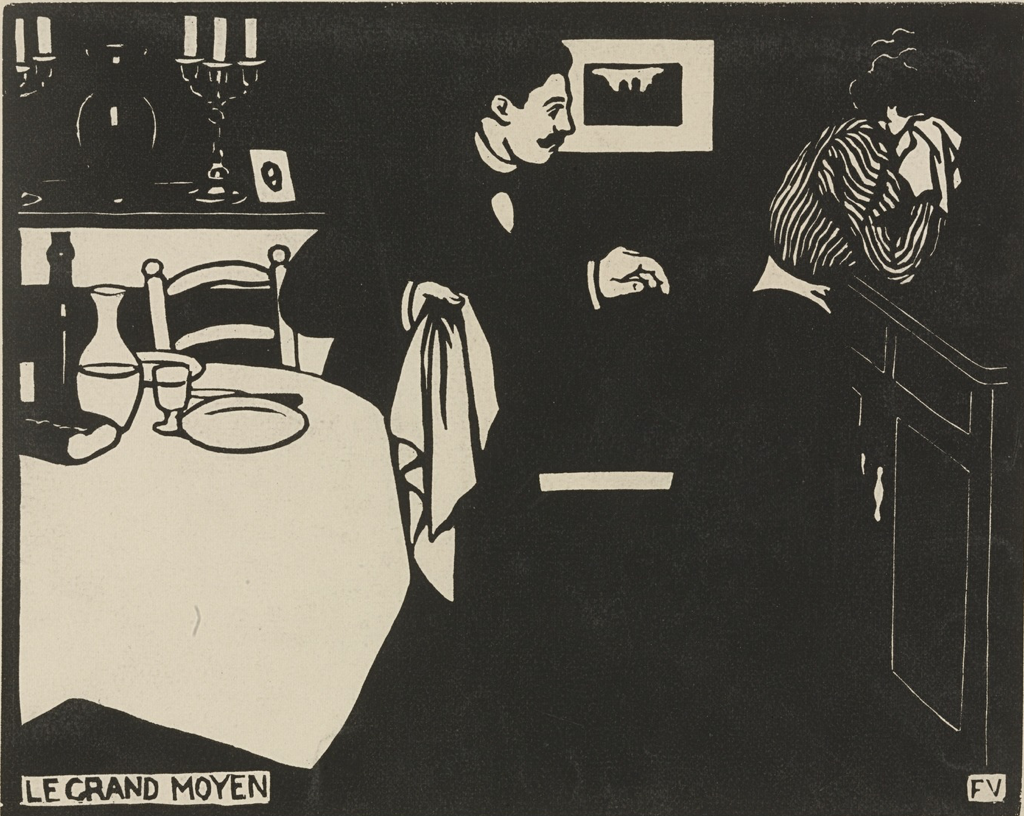 Félix Vallotton, Extreme Measure, 1897. The Met's "Painter of Disquiet is reviewed at Riot Material magazine.