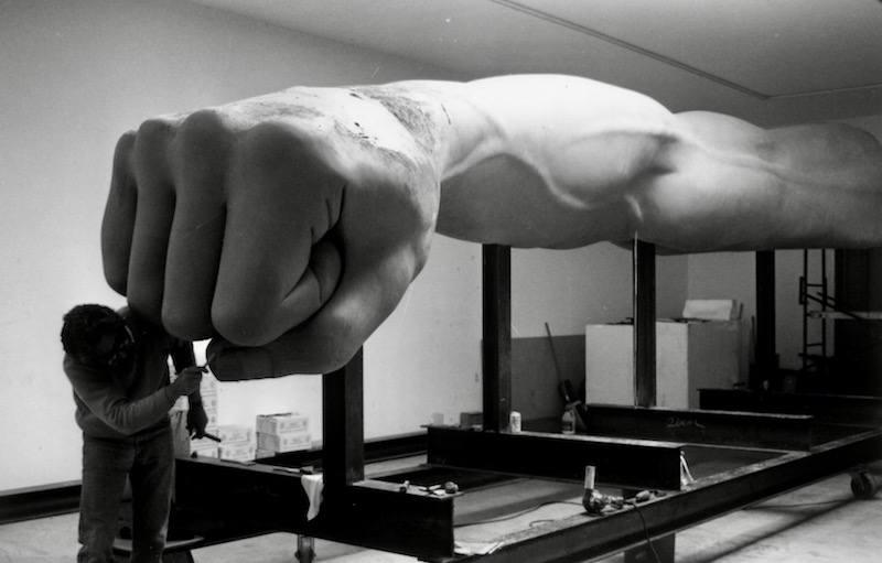 The Monument to Joe Louis, aka "The Fist," as sculpted by Robert Graham