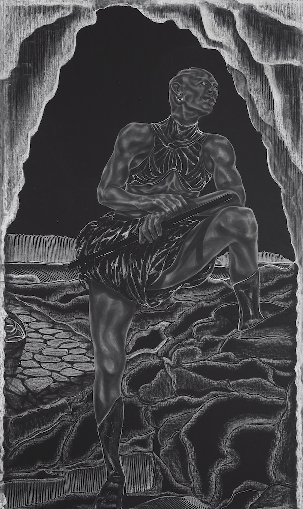 Toyin Ojih Odutola's wonderful exhibition, A Countervailing Theory, at Barbican Centre, London, is reviewed at Riot Material Magazine