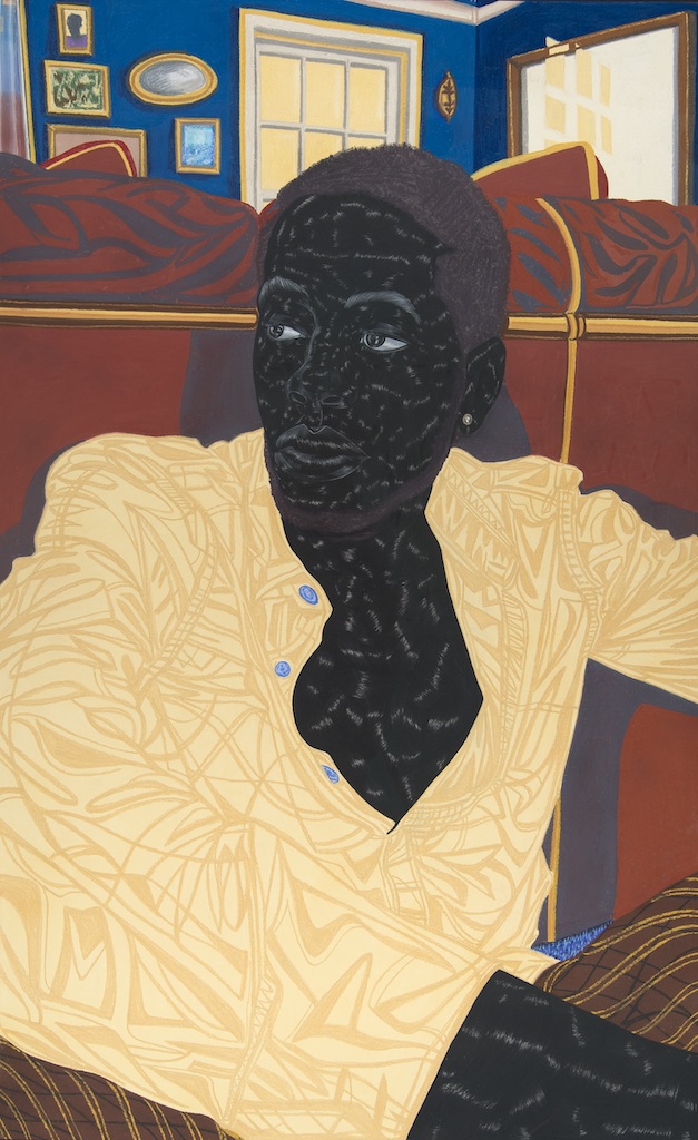 Toyin Ojih Odutola's wonderful exhibition, A Countervailing Theory, at Barbican Centre, London, is reviewed at Riot Material Magazine