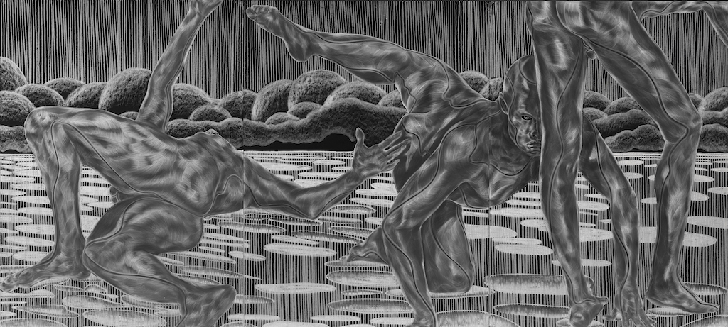 Toyin Ojih Odutola's wonderful exhibition, A Countervailing Theory, at Barbican Centre, London, is reviewed at Riot Material Magazine