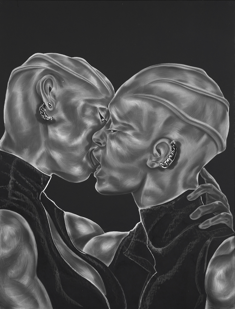 Toyin Ojih Odutola's wonderful exhibition, A Countervailing Theory, at Barbican Centre, London, is reviewed at Riot Material Magazine