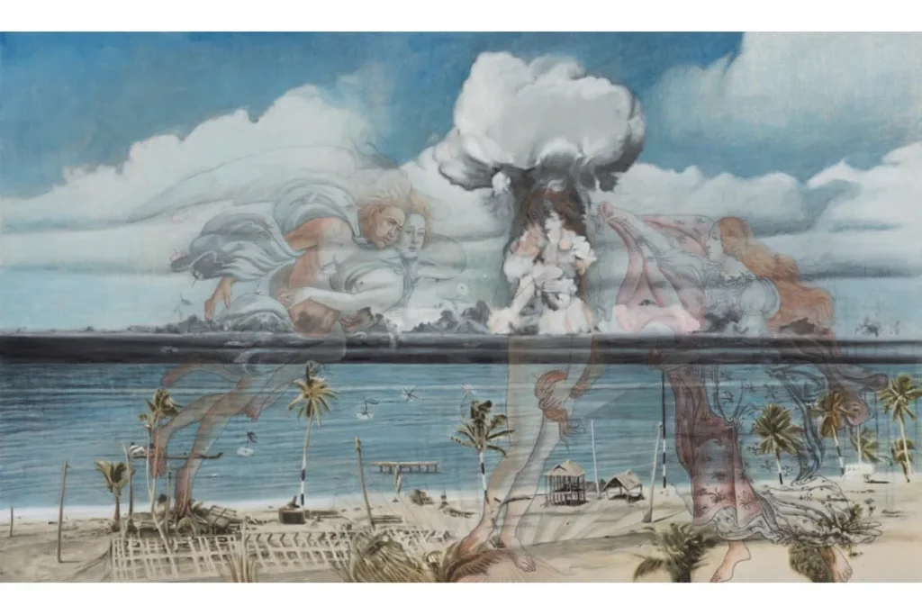 Jim Shaw's "No Bikini Atoll" (2022). An interview with Jim Shaw is at Riot Material.